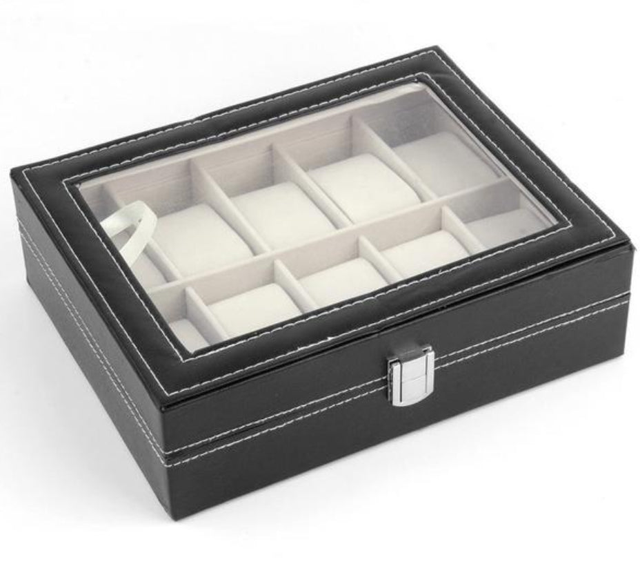 Mens 6 10 12 Grids PU Leather Watch Display Case Collection Storage Holder Box Mens 6 10 12 Grids PU Leather Watch Display Case Collection Storage Holder Box